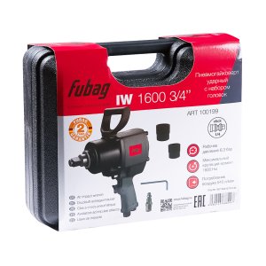 FUBAG Пневмогайковерт ударный IW1600 3/4 дюйма с  набором головок в кейсе в Калуге фото