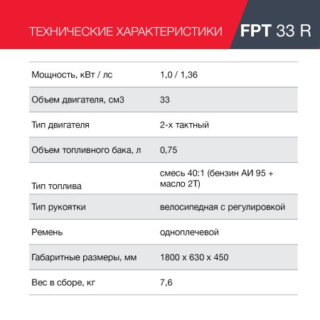 Бензиновый триммер FUBAG FPT 33R в Калуге фото