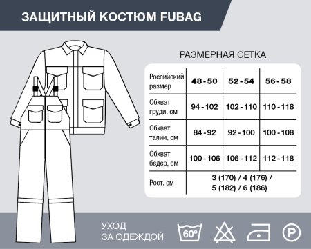 Защитный костюм Fubag размер 52-54 рост 3 в Калуге фото