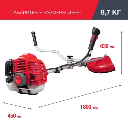 FUBAG Бензиновый триммер FPT 43R + Триммерная леска сечение витой квадрат L 130 м * 2.4 мм  в ПОДАРОК в Калуге фото