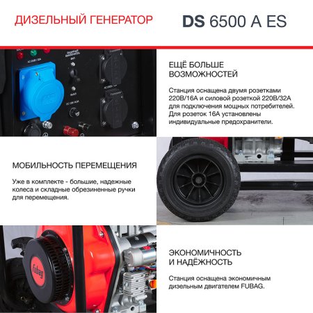 FUBAG Дизельный генератор с электростартером и коннектором автоматики DS 6500 A ES в Калуге фото