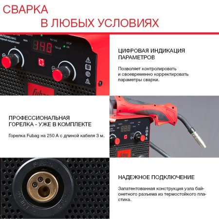 FUBAG Сварочный полуавтомат IRMIG 180 SYN с горелкой 250 А 3 м в комплекте в Калуге фото