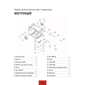 Комплект колес и ручек для генераторов FUBAG в Калуге фото