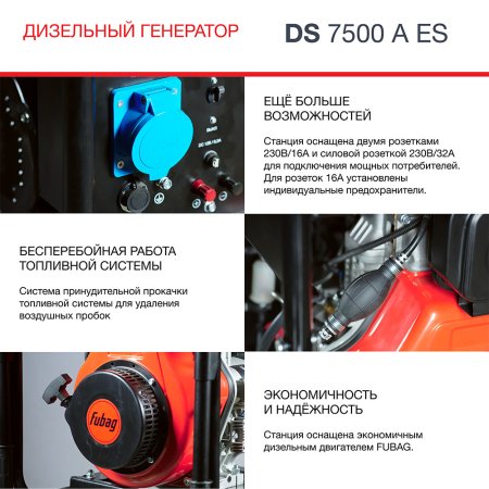 Дизельный генератор FUBAG DS 7500 A ES с электростартером и коннектором автоматики в Калуге фото