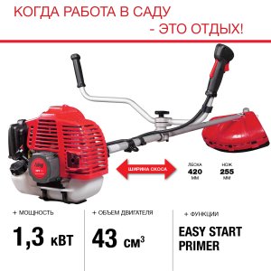 FUBAG Бензиновый триммер FPT 43 + Триммерная леска  сечение витой квадрат L 130 м * 2.4 мм в ПОДАРОК в Калуге фото